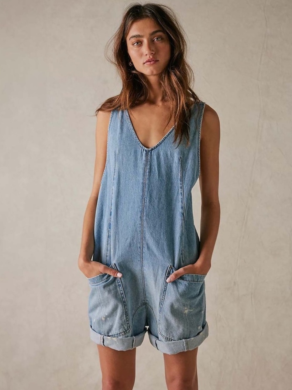 Free People High Roller Denim Shortall